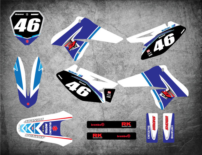 Image shows DRZ 125 2008 2009 2010 2011 2012 2013 2014 2015 decal kit sticker kit