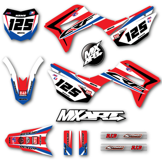 Honda CRF 125 F sticker kits Australia. Image shows CRF125F graphics for 2019 2020 2021 2022 2023 models.