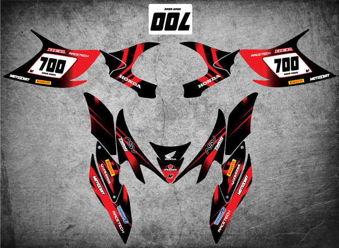 HONDA QUAD ATV Full custom graphics kit THUNDER Style Sticker Kit