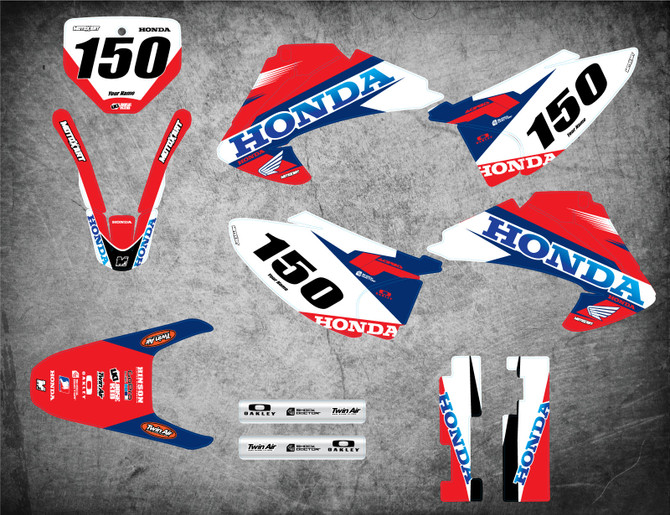 Image shows HONDA CRF 150 / 230 F 2003 2004 2005 2006 2007 model decal kit sticker kit design