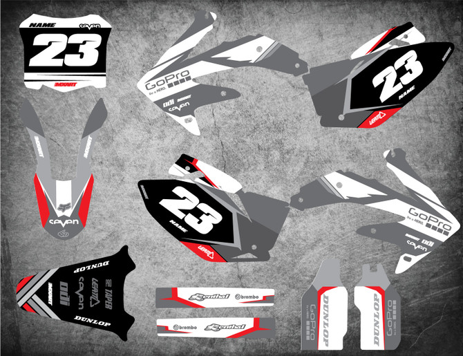 Image showsHONDA  CRF 450 2008 model decal kit sticker kit free shipping Australia