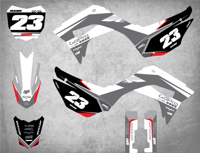 Honda CRF 110 dirt bike decals for model years 2019 2020 2021 made in Australia