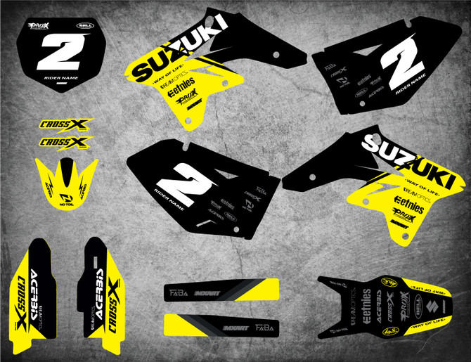 Image shows SUZUKI RMZ 250 2007 2008 2009 decal kit sticker kit