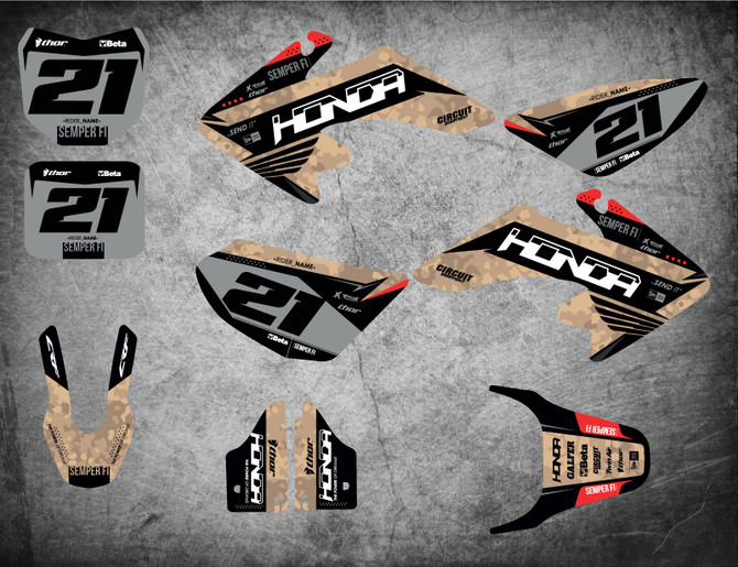 Honda CRF 50 graphics kits Australia, Premium quality, FREE SHIPPING, fats turnaround on all Honda sticker kits in Australia.