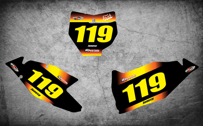 KTM SUNRISE style number plate graphics $79.90 - $99.90