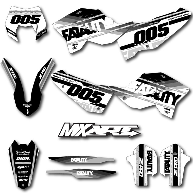 KTM EXC sticker kits Australia. Image shows KTM EXC designed graphics to fit 2008 2009 2010 2011 models.