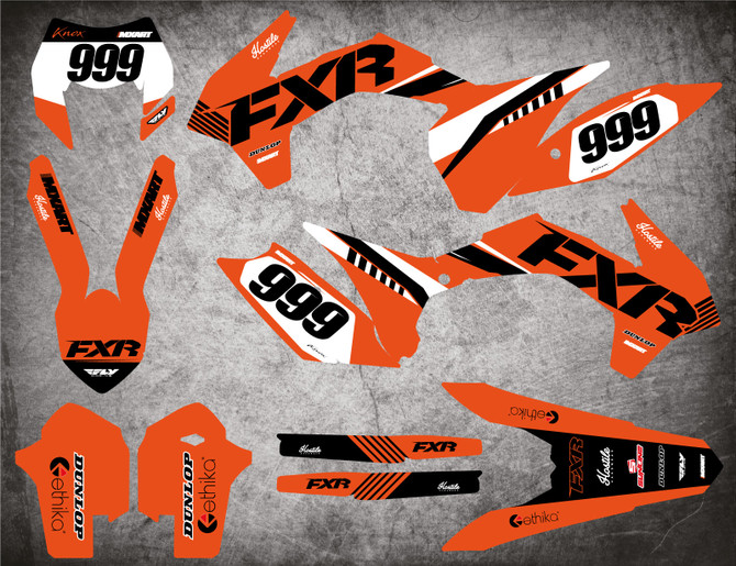 Custom KTM graphics Australia image shows KTM EXC 2014 2015 2016 model KTM graphics free shipping Australia wide.