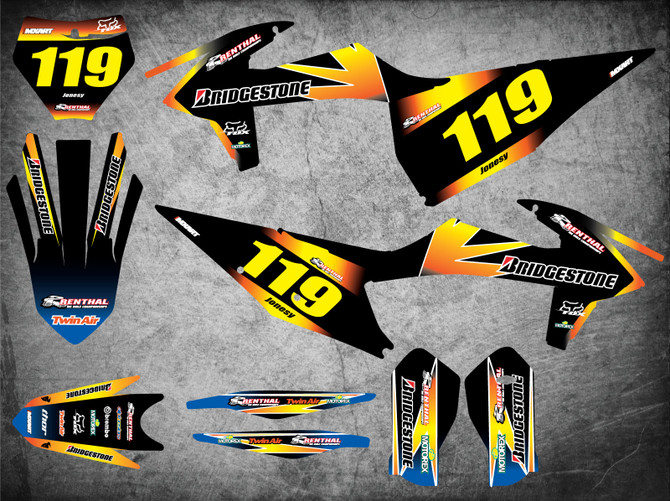 Premium KTM graphics kits image shows KTM SX SXF 2019 2020 2021 model decal kits.