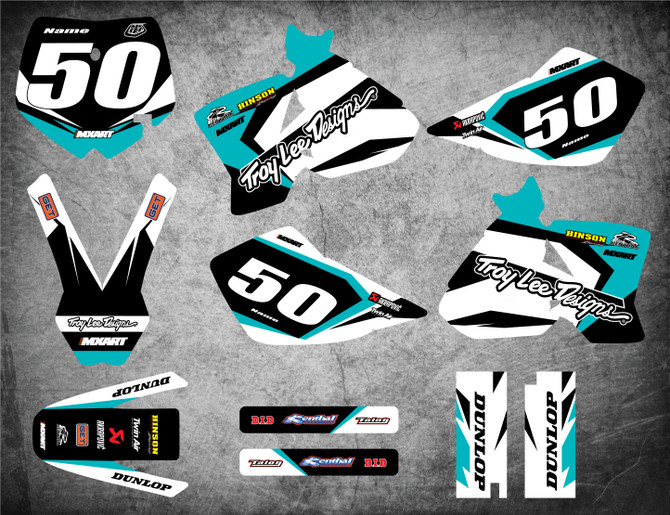 KTM 50 SX graphics Australia, FREE SHIPPING 2002 2003 2004 2005 2006 2007 2008 models decals shown.