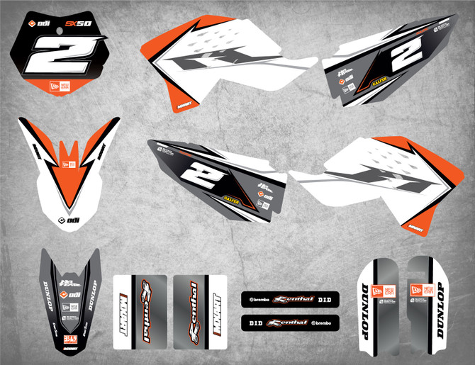 Australias largest supplier of KTM graphics. KTM 50 SX sticker kit 2009 2010 2011 2012 2013 2014 2015 model shown.