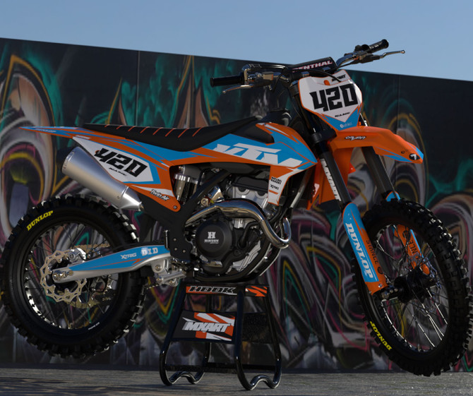 KTM 125 SX HOOK CYAN Style Sticker Kit