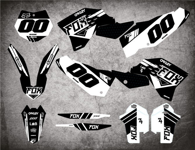 Graphics for KTM dirt bikes Australia. Image shows model KTM SX SXF 2007 2008 2009 2010.