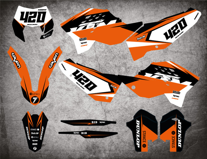 KTM EXC graphics Australia 2008 2009 2010 2011 models.