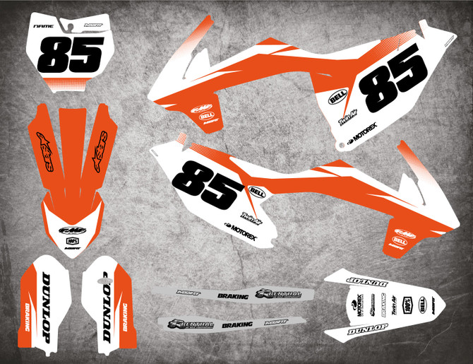 KTM 85 SX graphics Australia, image shows 2018 - 2024 models.