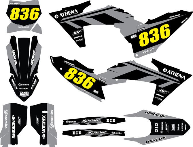KTM sticker kit Australia, image shows premium quality KTM 2023 graphics.