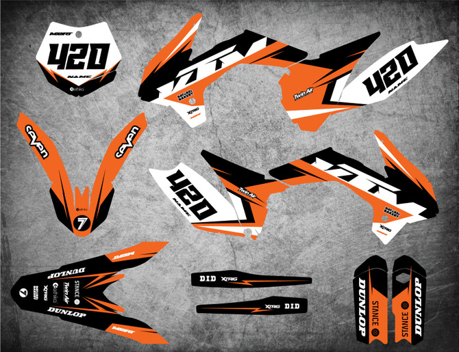 KTM 85 graphics kits FREE SHIPPING in Australia. Image shows KTM 85 SX 2013 2014 2015 2016 2017 model sticker kits.