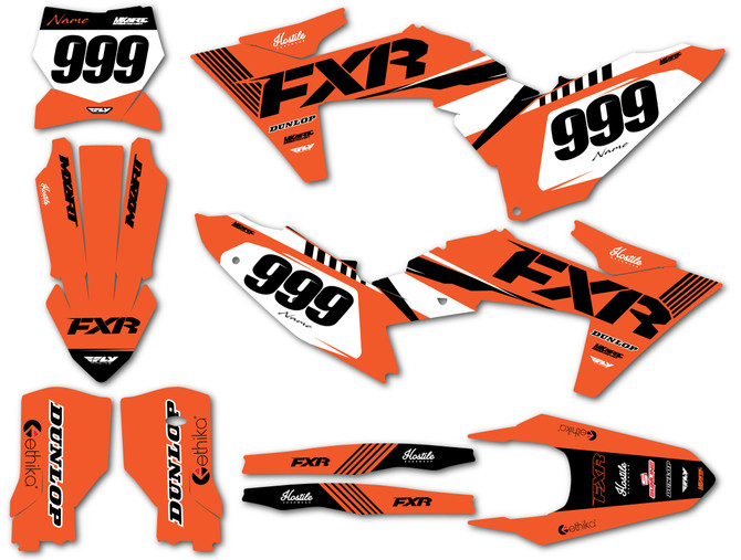 KTM SX SXF sticker kits 2023 2024 model hostile design shown