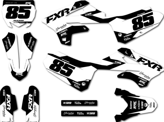 Yamaha YZ 85 mx graphics 2022 2023 2024 model sticker kits Burn style