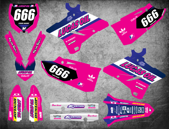 Yamaha decals Australia, image shows YZ 125 YZ 250 2015 2016 2017 2018 2019 2020 2021 model graphics kits.