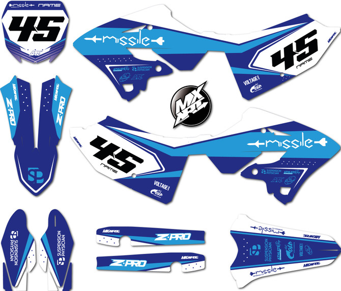 YZ 125 sticker kits Missile style Australia. Worldwide shipping.