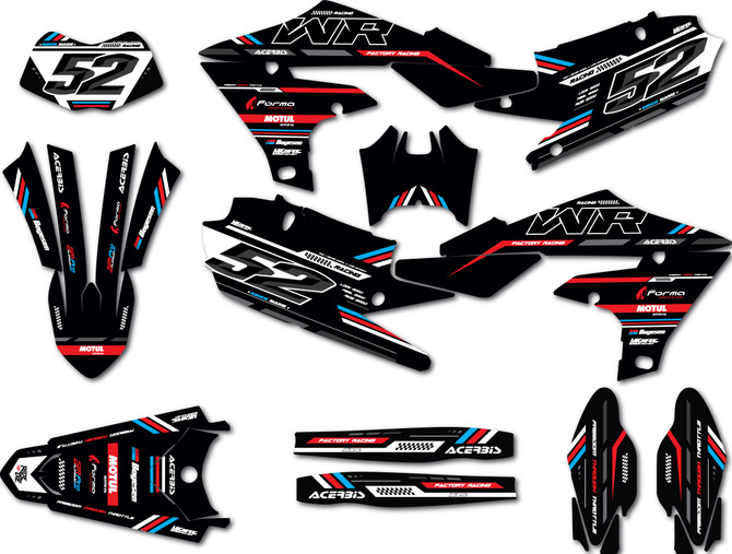 Yamaha WRF 450 Sticker kits 2019 - 2023 model Cyprus style graphics.