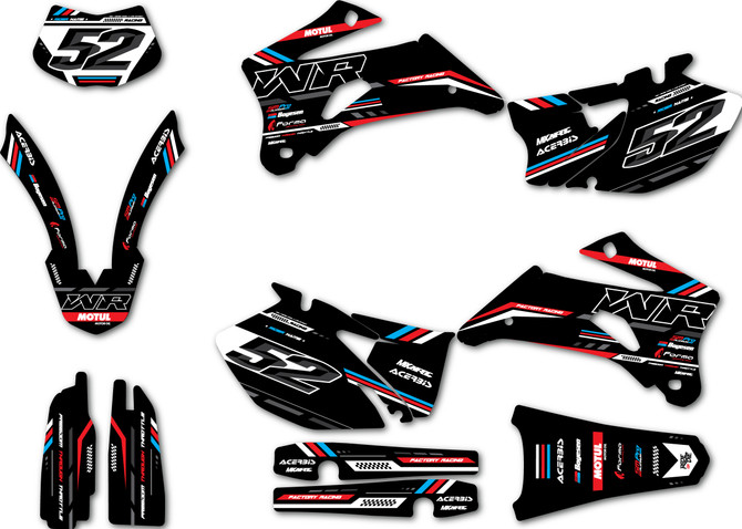 Yamaha WR4540F sticker kit Australia,  Pro grade decals for WRF450F 2007 2008 2009 2010 2011 WRF250F graphics 2007 2008 2009 2010 2011