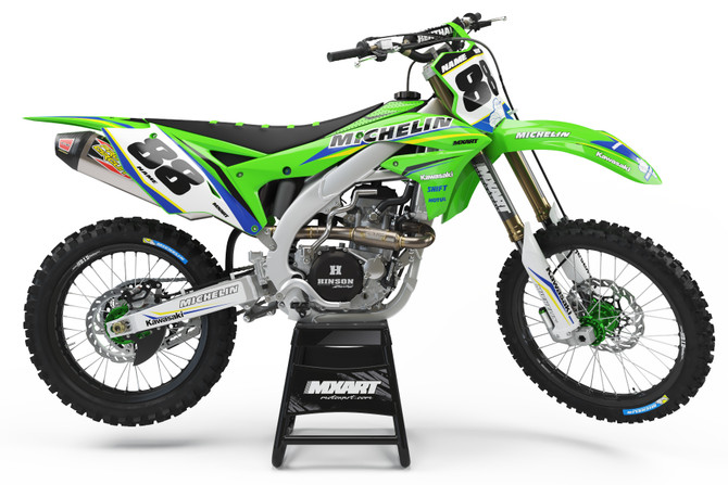 Kawasaki graphics kits Australia. Pro grade quality kawasaki KX  KXF KLX decals kits. DELTA style decals. FREE SHIPPING. Australia's largest motocross graphics supplier.