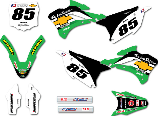 Kawasaki KX 85 sticker kits 2022 2023 2024 Shifter Style graphic design view