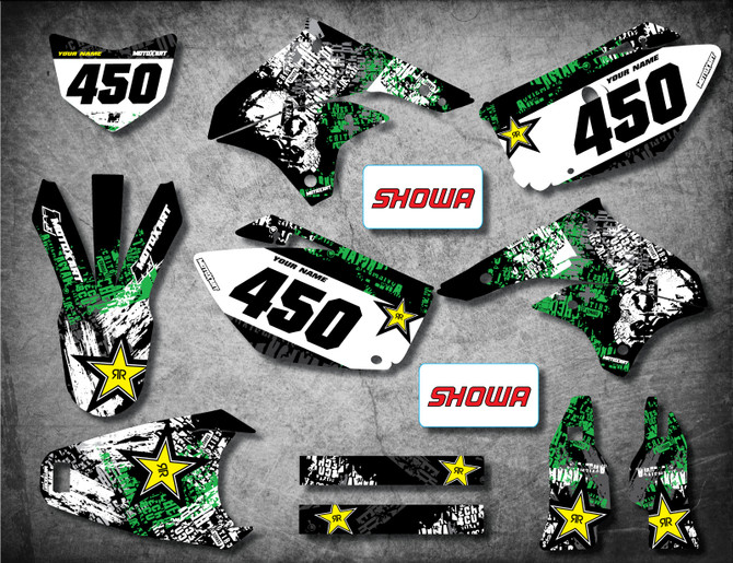 Kawasaki KLX graphics kits Australia. Premium quality kawasaki sticker kits. GRAFFITI style decals.