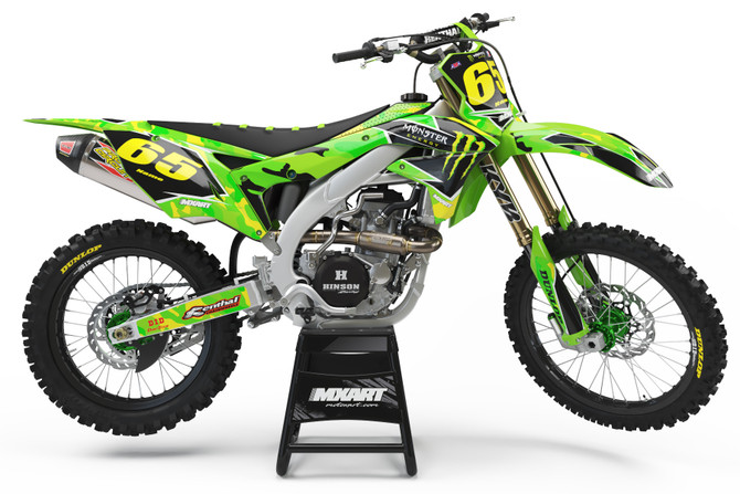 Kawasaki graphics kits Australia. Pro grade quality kawasaki KX 125 KXF 250  KLX 125 sticker kits. WARRIOR style decals. FREE SHIPPING. Australia's largest off road graphics supplier.