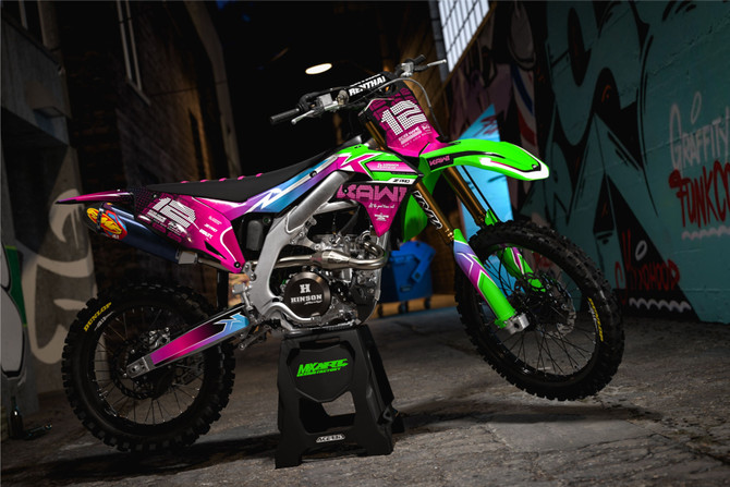 Promo shoot for Kawasaki kx 85 decals dreams style motoxart