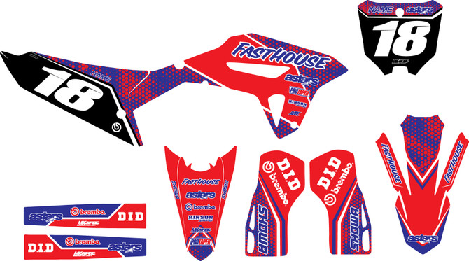 Honda CRF 150 graphics Clipper style decals graphic design view