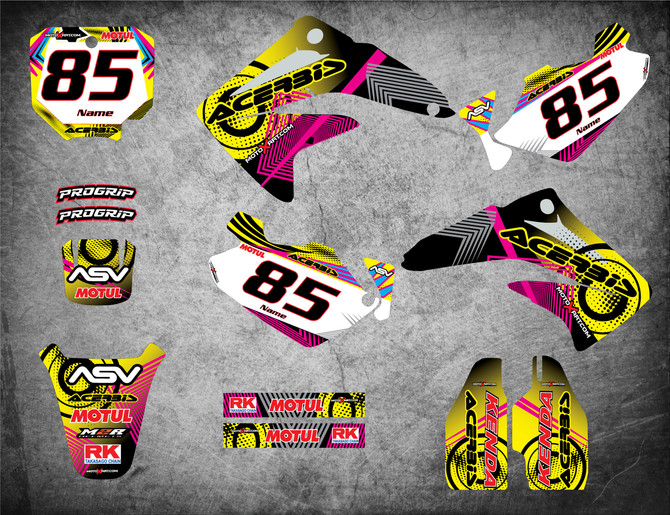 CR 80 / 85 Neon style full Sticker Kit