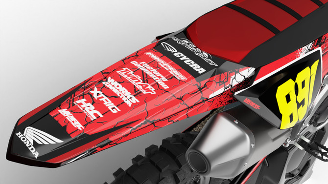 Honda Academy MX Graphics Kit  Premium Custom Honda Dirt Bike Decals