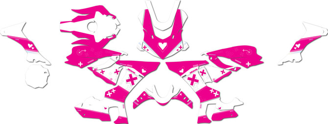 Yamaha Street Bike Graphics Cross Pink Style