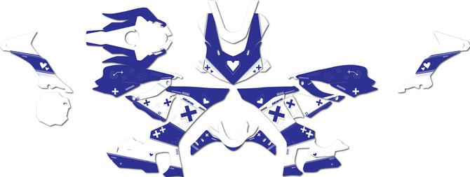 Yamaha Street Bike Graphics Cross Blue Style
