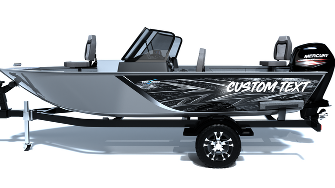 Custom boat wrap Shadow Strike Black