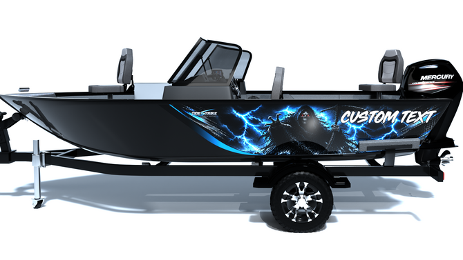 Custom boat wrap Reaper Rising