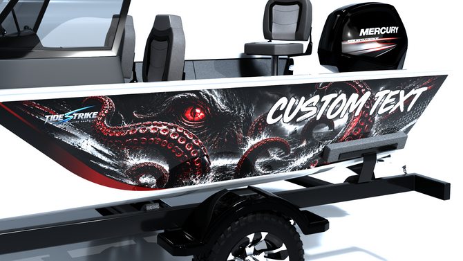 Custom boat wrap Kraken close up