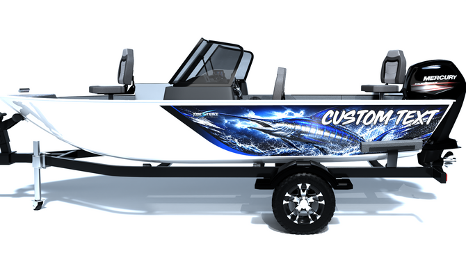 Custom boat wrap Marlin