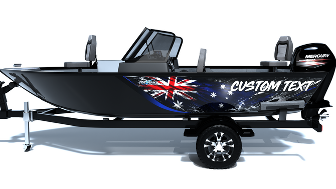 Custom boat wrap Aussie Pride 2