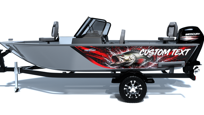 Custom boat wrap barra red 1
