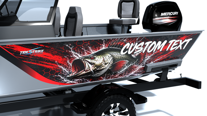 Custom boat wrap barra red 2