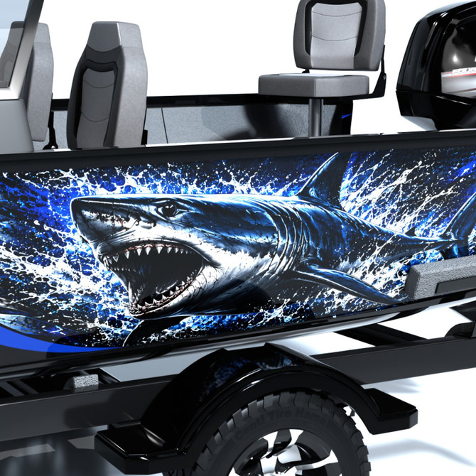 Mako Blue Standard Series Boat Half Wrap – 3M Marine Graphics Kit