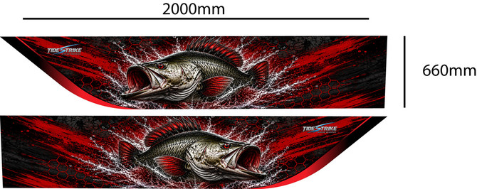 Barra Red Standard Series Boat Half Wrap – 3M Marine Graphics Kit