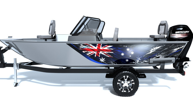 Aussie Pride Standard Series Boat Half Wrap – 3M Marine Graphics Kit