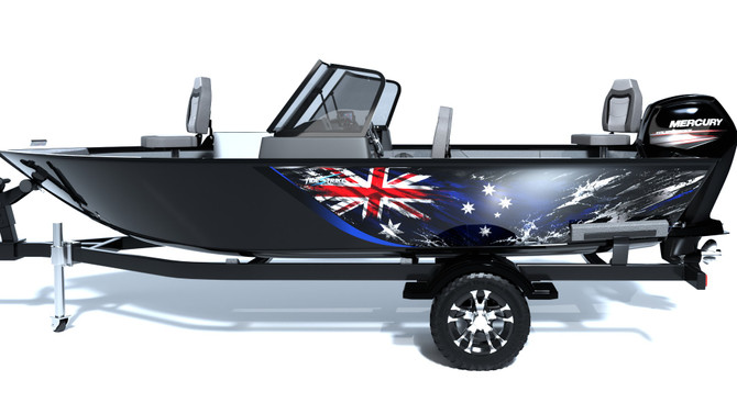 Aussie Pride Standard Series Boat Half Wrap – 3M Marine Graphics Kit