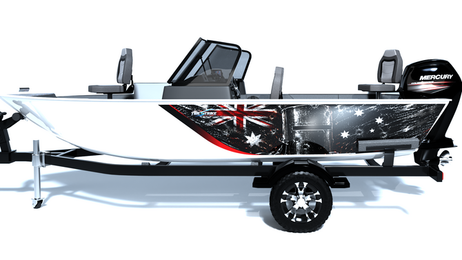 Ned Kelly Standard Series Boat Half Wrap – 3M Marine Graphics Kit