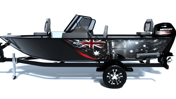 Ned Kelly Standard Series Boat Half Wrap – 3M Marine Graphics Kit