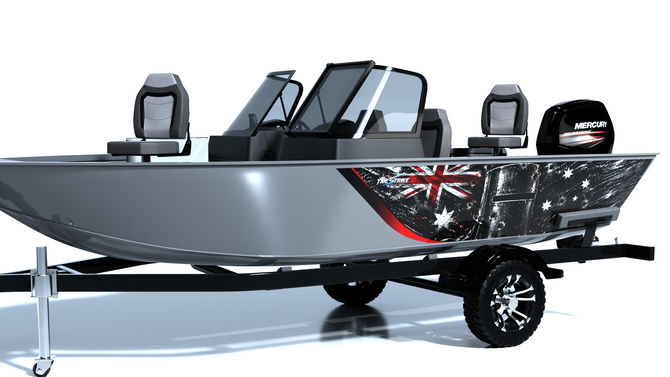 Ned Kelly Standard Series Boat Half Wrap – 3M Marine Graphics Kit